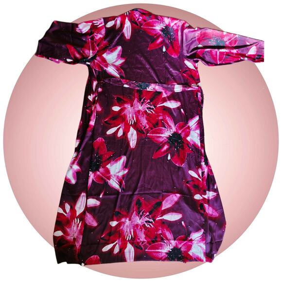 Victoria's Secret NWT Satin Long Wrap Robe Floral Ziggy print Size M/L - Picture 4 of 12